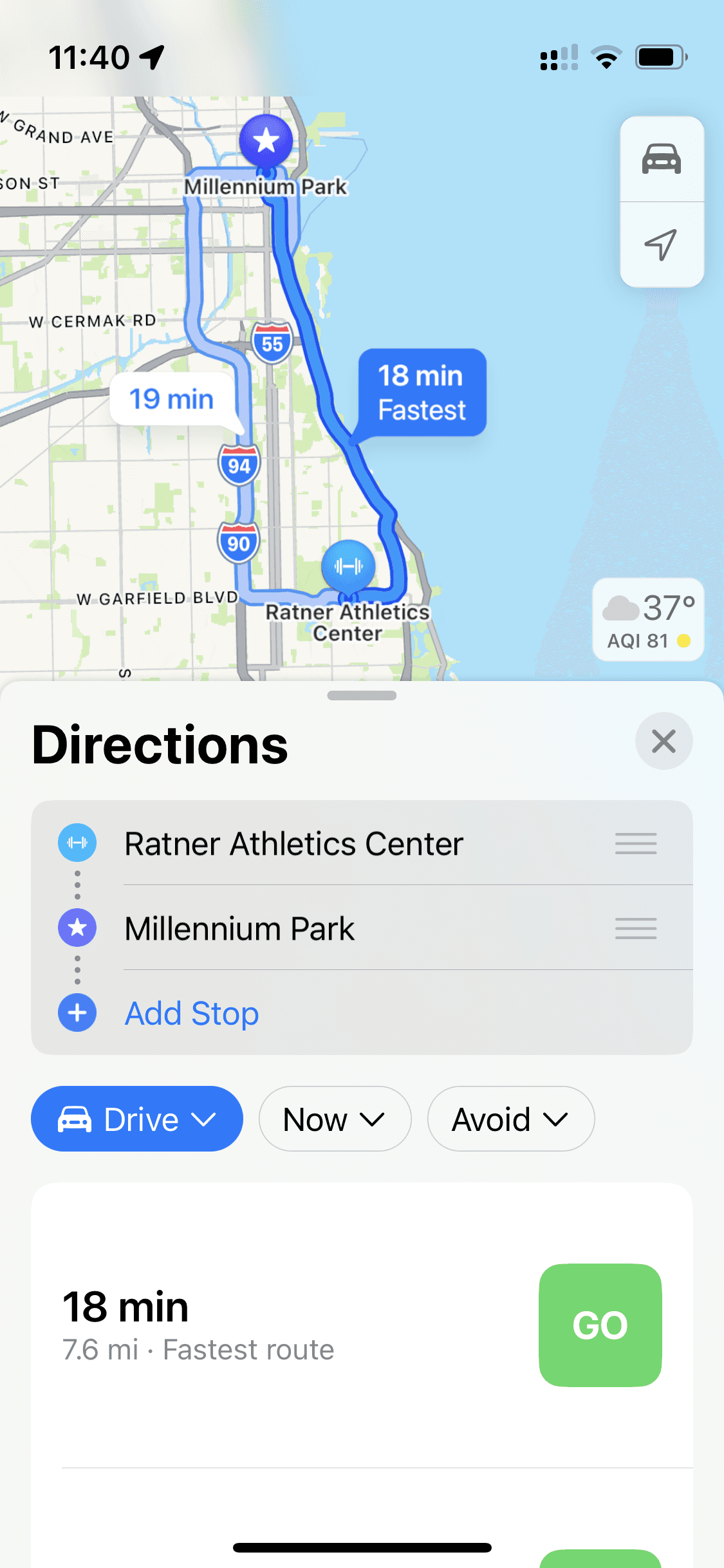 Apple Maps directions