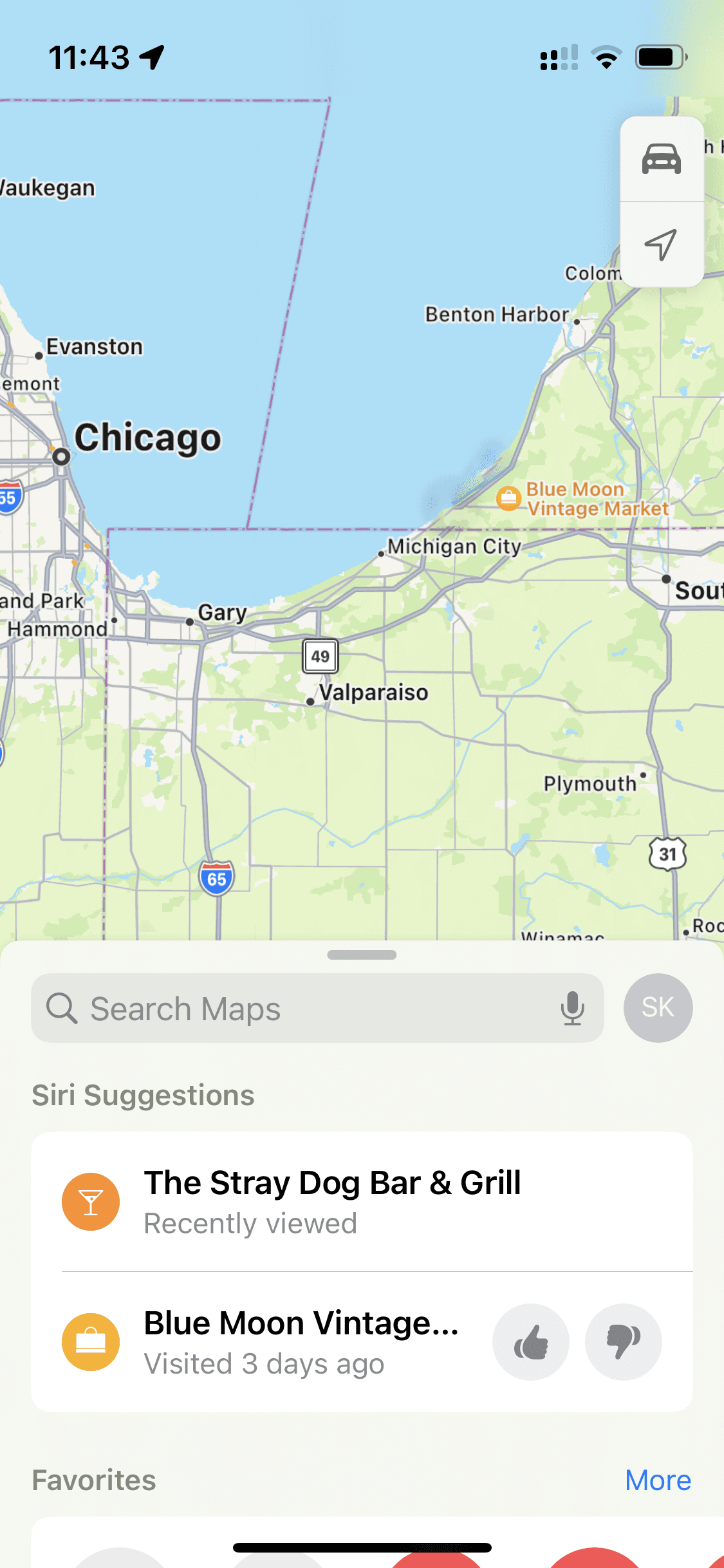 Apple Maps home