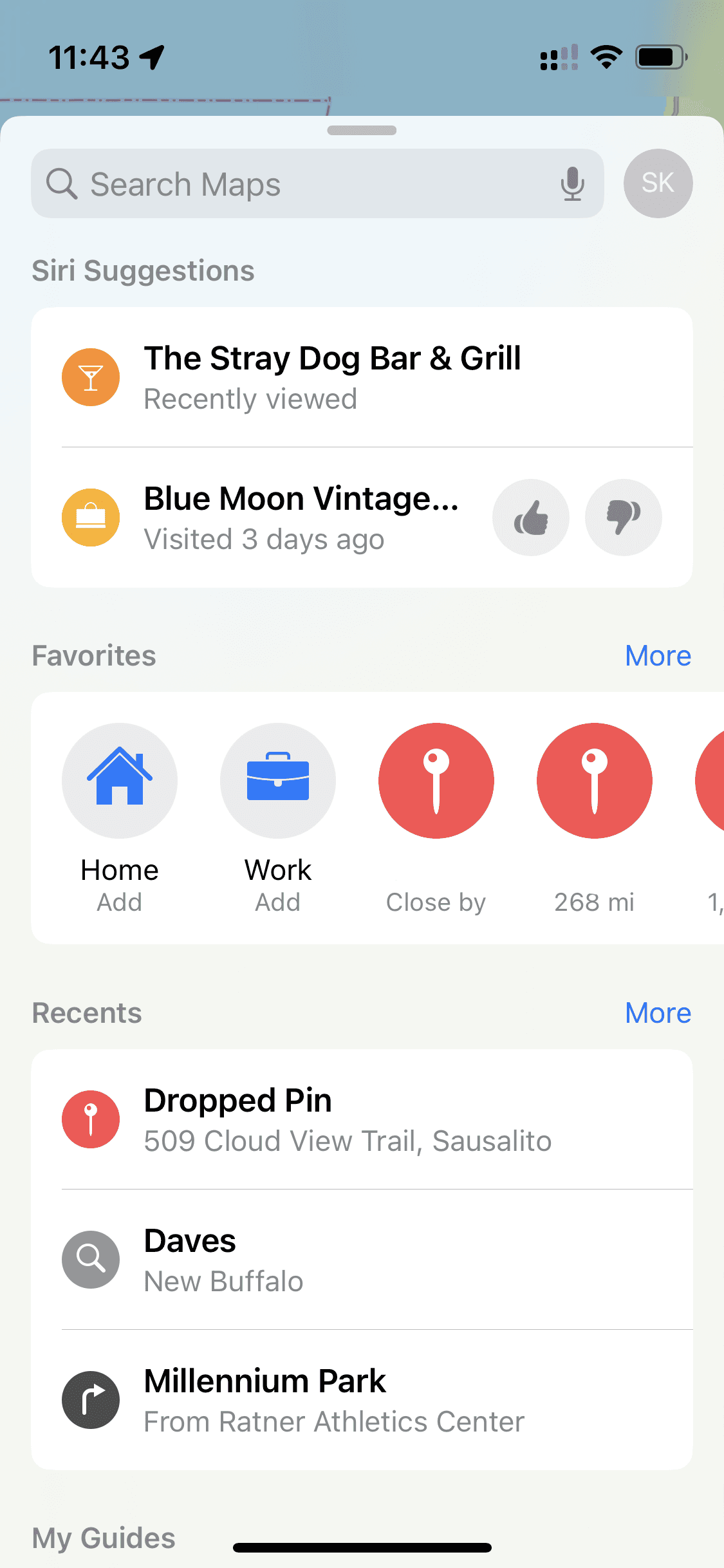 Apple Maps overlay